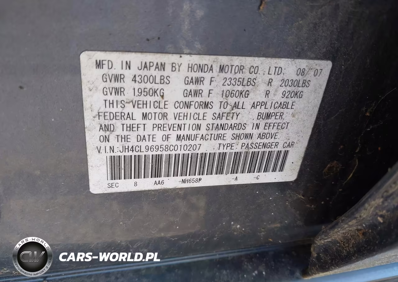 2008 Acura Tsx VIN:JH4CL96958C010207 - 9