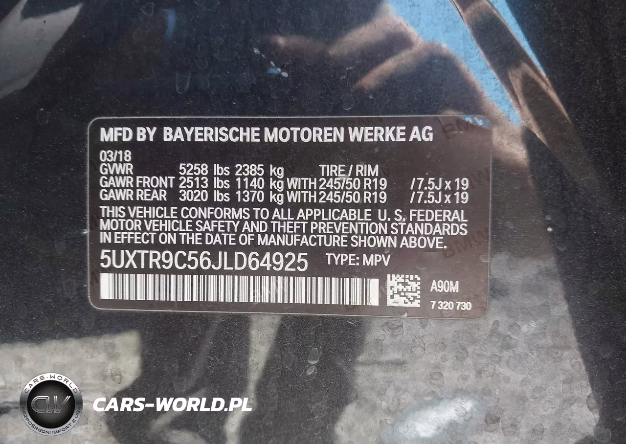 2018 BMW X3 xDrive30I VIN:5UXTR9C56JLD64925 - 9