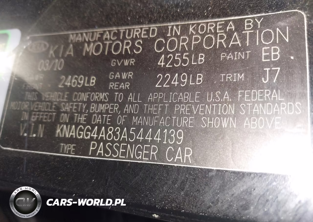 2010 Kia Optima Lx VIN:KNAGG4A83A5444139 - 9