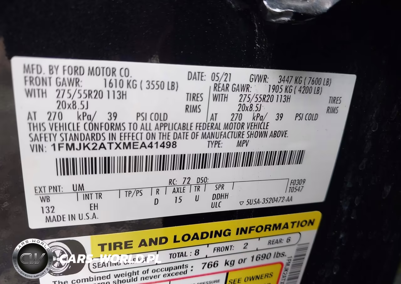 2021 Ford Expedition Limited Max VIN:1FMJK2ATXMEA41498 - 9