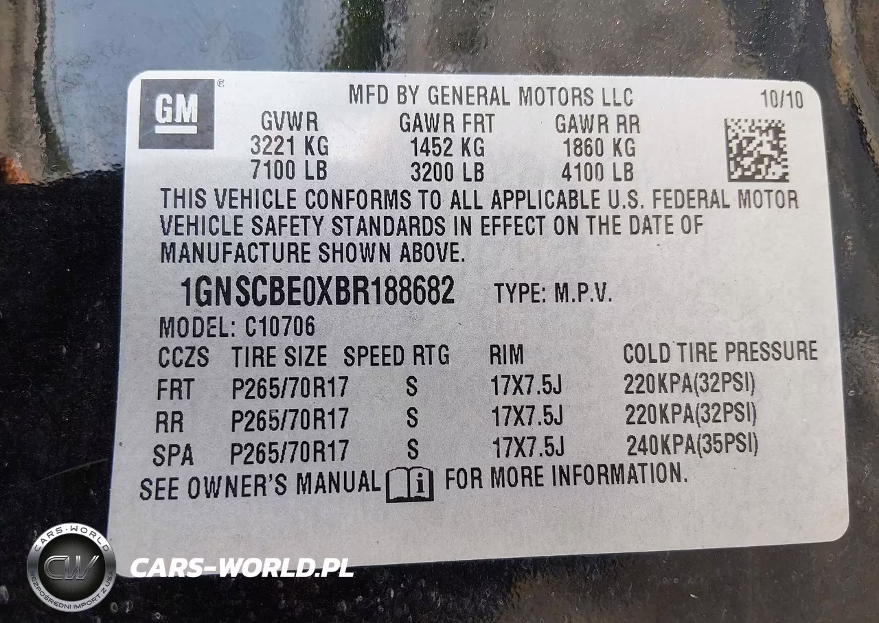 2011 Chevrolet Tahoe Lt VIN:1GNSCBE0XBR188682 - 9