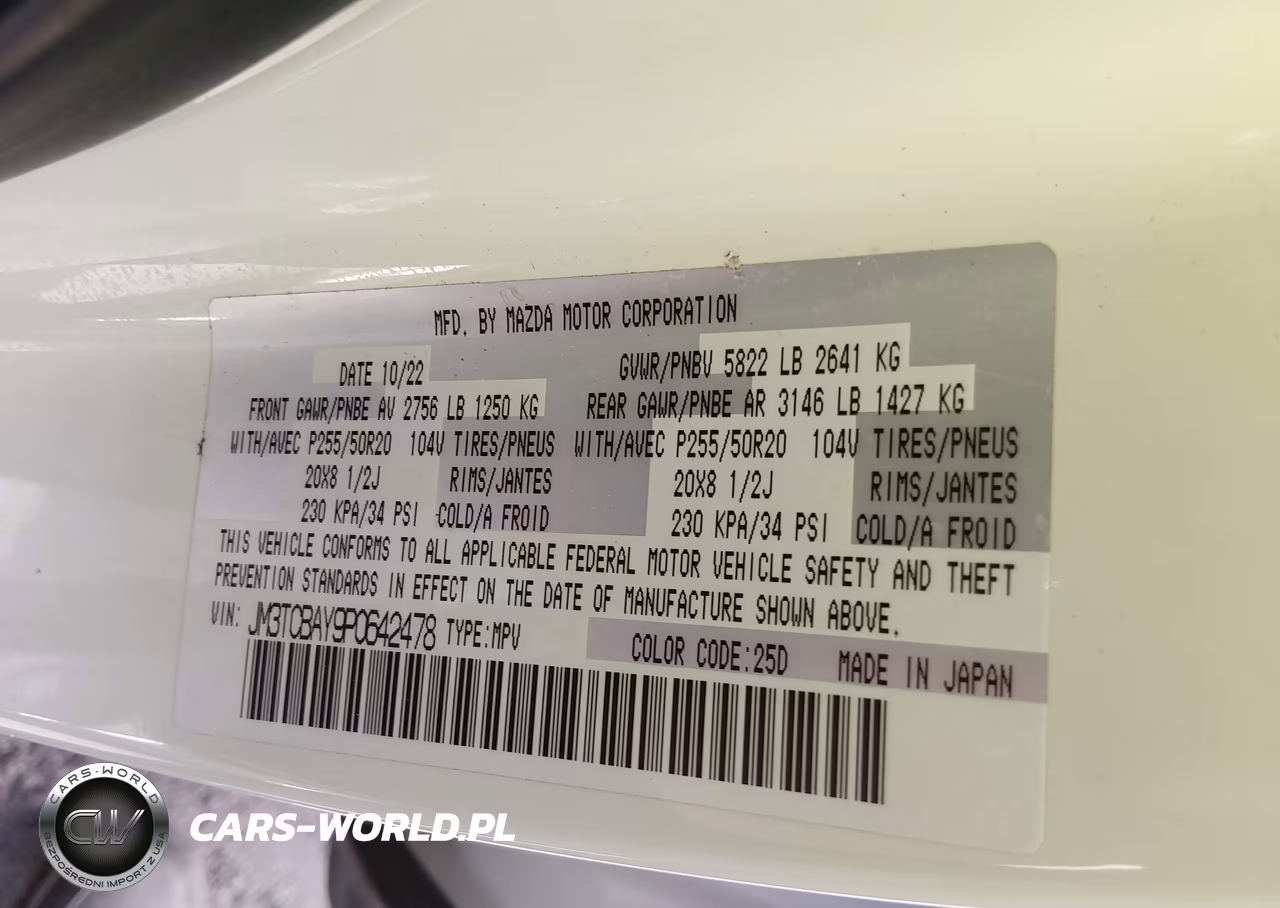 2023 Mazda Cx-9 Touring Plus VIN:JM3TCBAY9P0642478 - 9