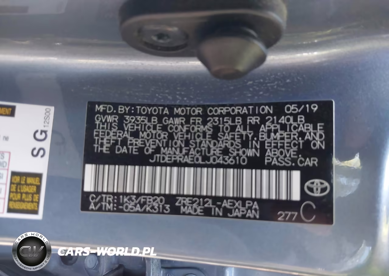 2020 Toyota Corolla Le VIN:JTDEPRAE0LJ043610 - 9