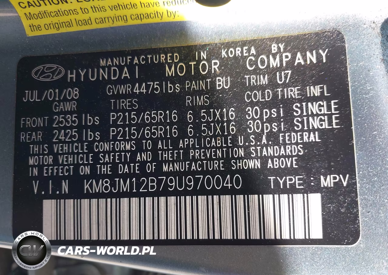 2009 Hyundai Tucson Gls VIN:KM8JM12B79U970040 - 9