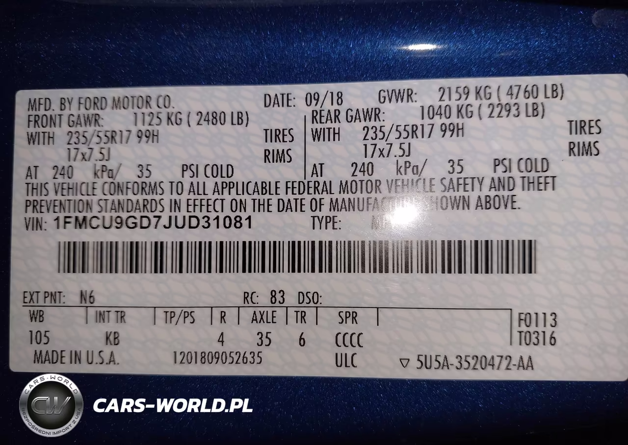 2018 Ford Escape Se VIN:1FMCU9GD7JUD31081 - 9