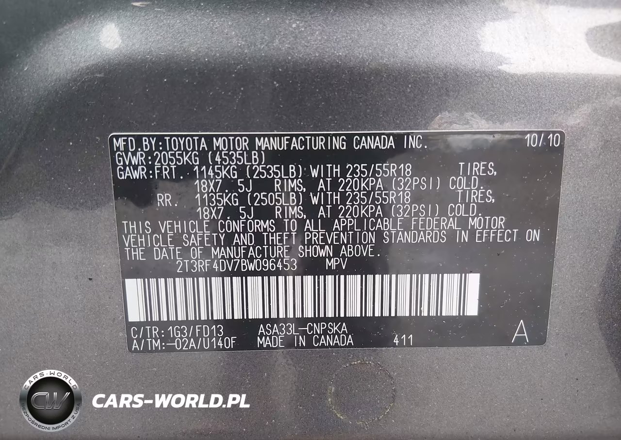 2011 Toyota Rav4 Sport VIN:2T3RF4DV7BW096453 - 9
