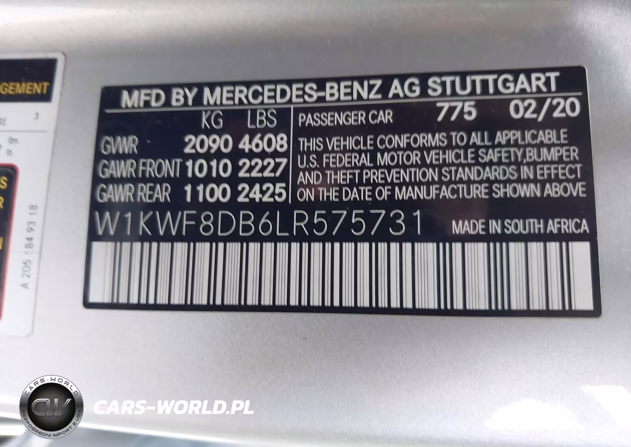 2020 Mercedes-Benz C 300 VIN:W1KWF8DB6LR575731 - 9