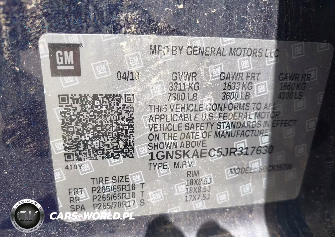 2018 Chevrolet Tahoe Ls VIN:1GNSKAEC5JR317630 - 9