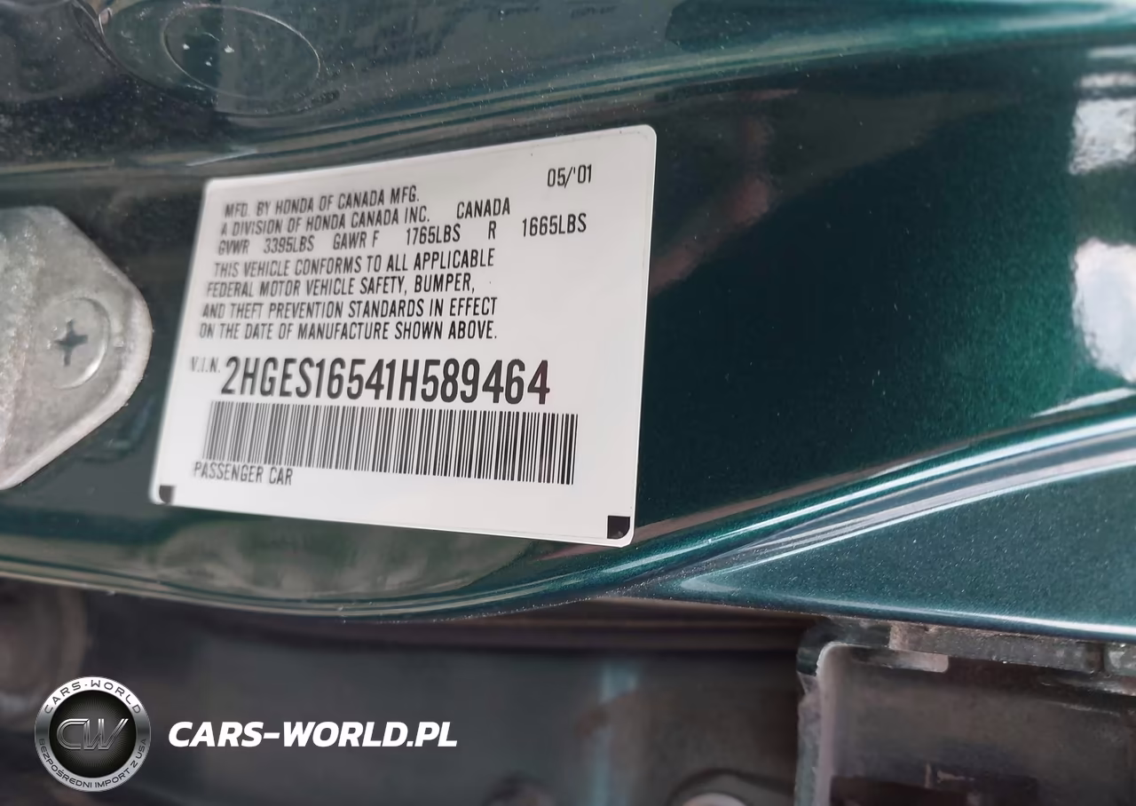 2001 Honda Civic Lx VIN:2HGES16541H589464 - 9