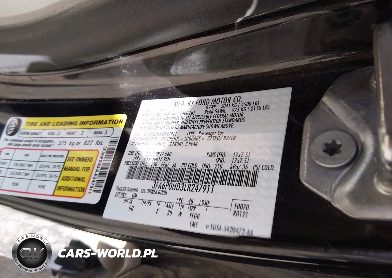 2020 Ford Fusion Se VIN:3FA6P0HD3LR247911 - 9