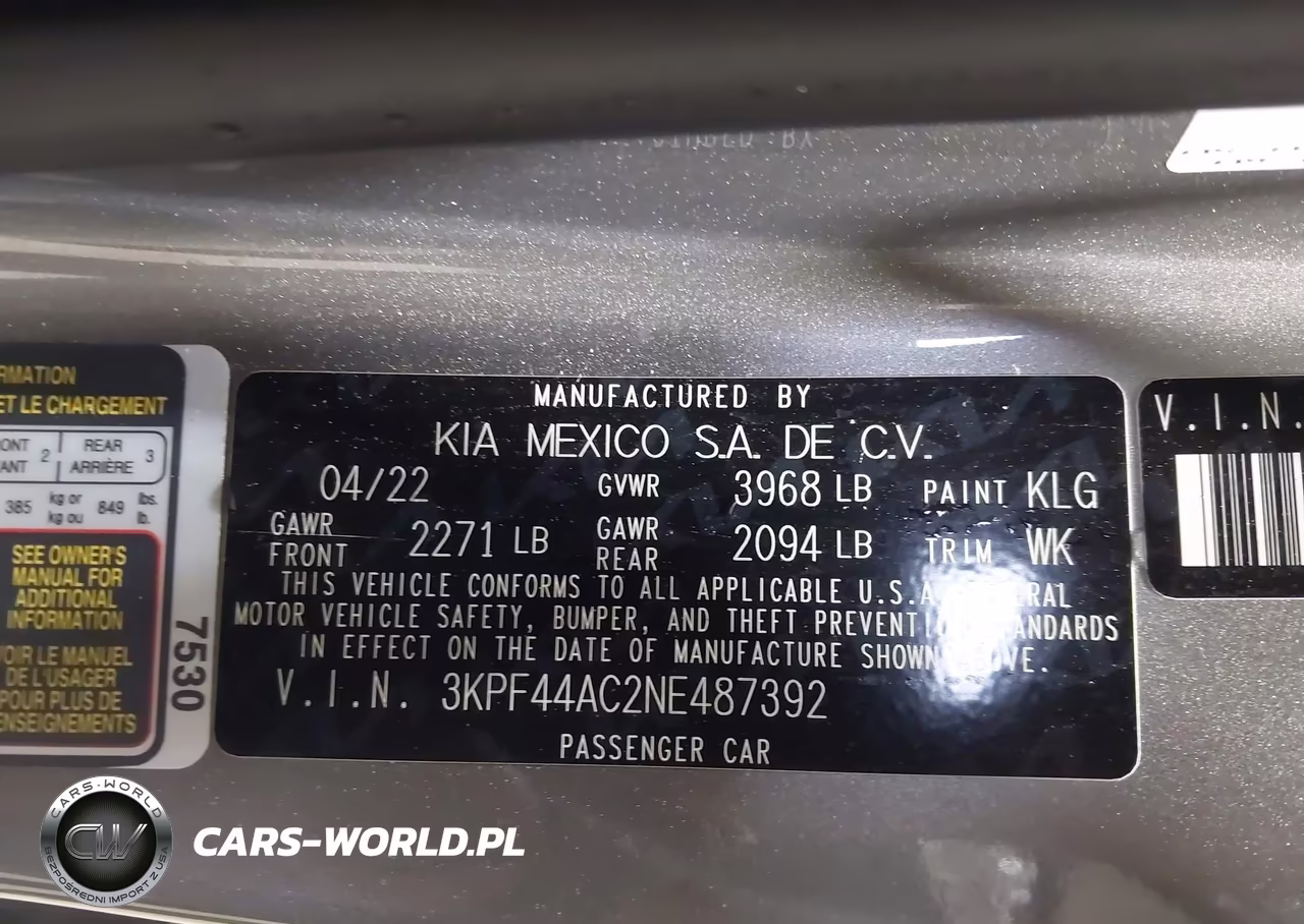 2022 Kia Forte Gt VIN:3KPF44AC2NE487392 - 9