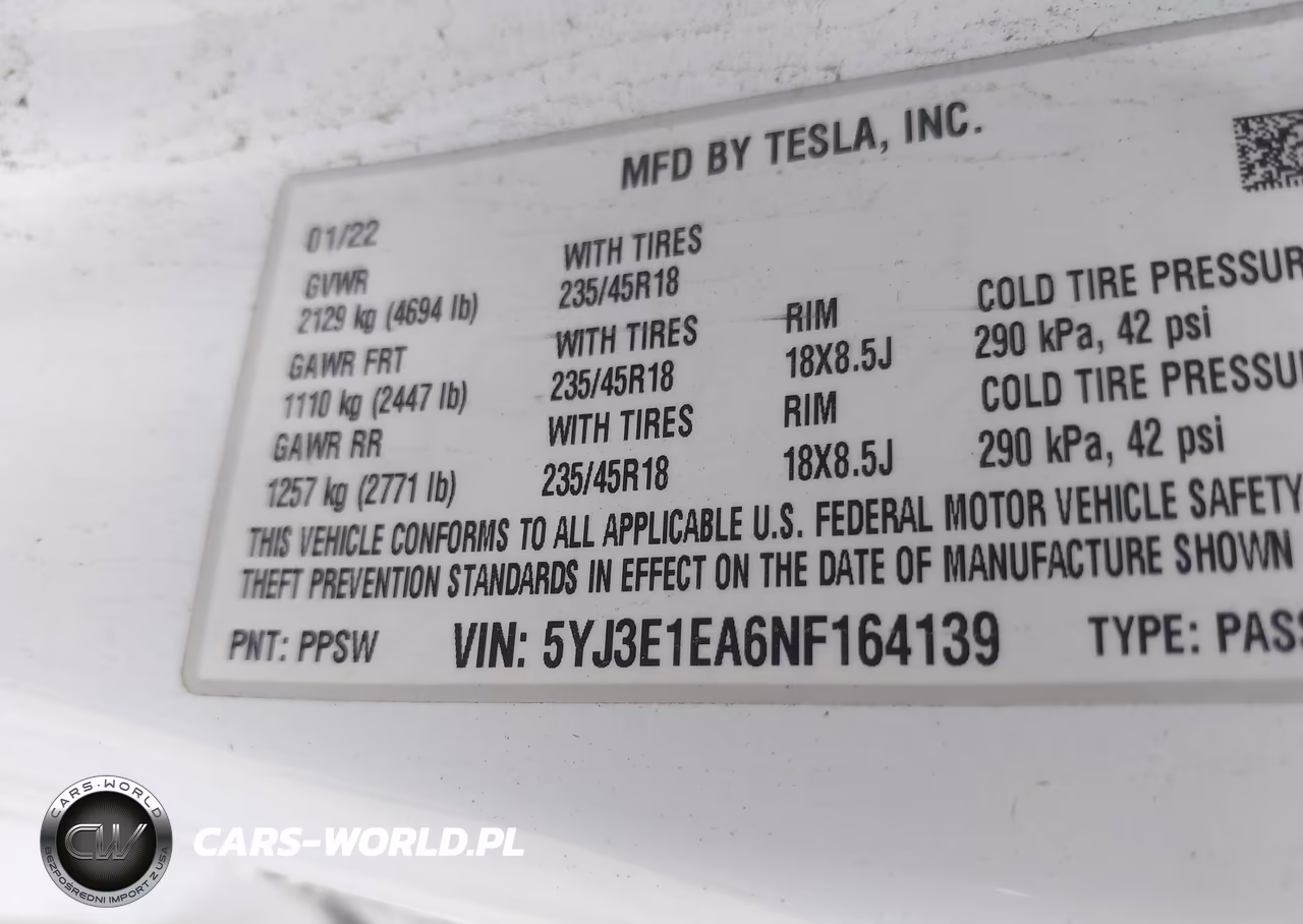 2022 Tesla Model 3 Rear-Wheel Drive VIN:5YJ3E1EA6NF164139 - 9