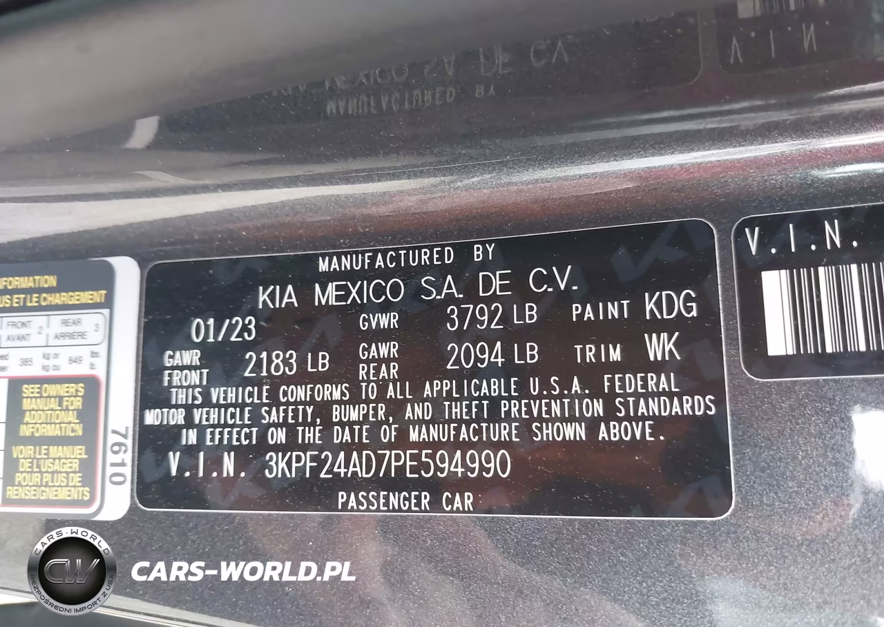 2023 Kia Forte Lxs VIN:3KPF24AD7PE594990 - 9