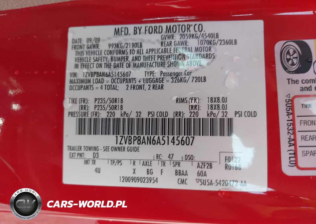 2010 Ford Mustang V6-V6 Premium VIN:1ZVBP8AN6A5145607 - 9