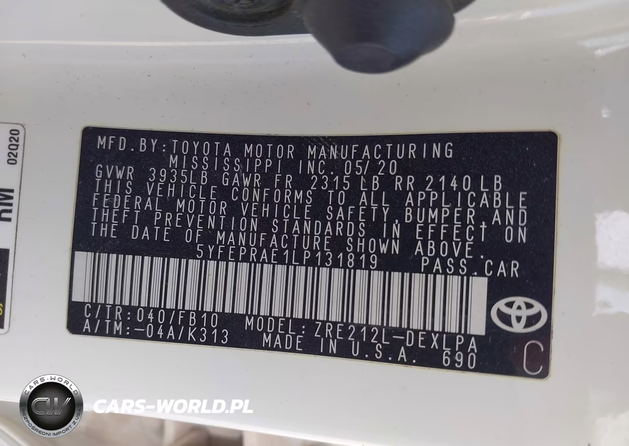 2020 Toyota Corolla Le VIN:5YFEPRAE1LP131819 - 9