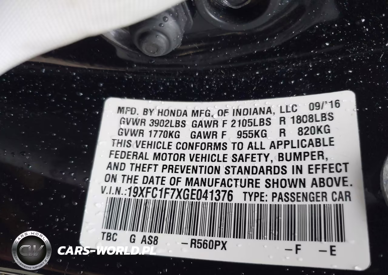 2016 Honda Civic Ex-L VIN:19XFC1F7XGE041376 - 9