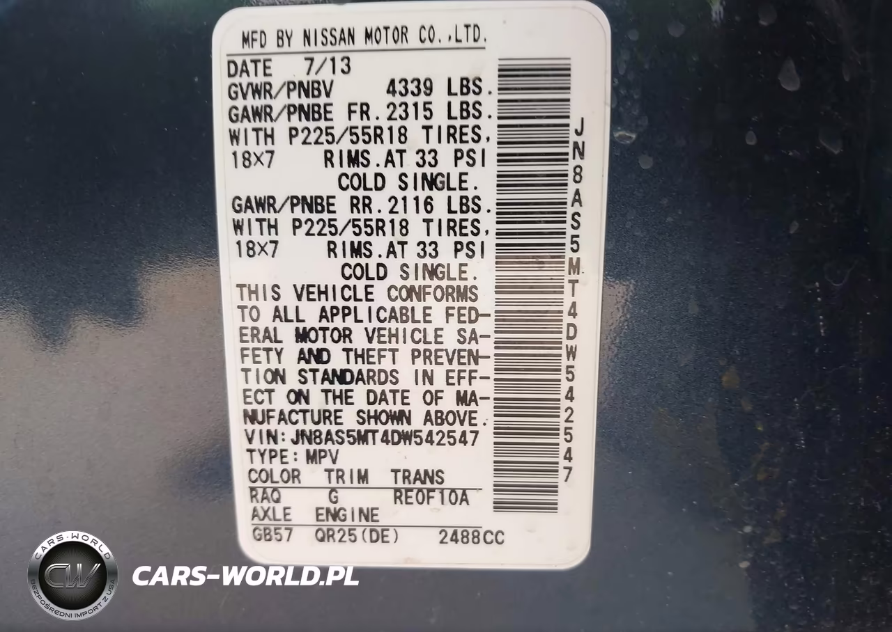 2013 Nissan Rogue Sv W-Sl Pkg VIN:JN8AS5MT4DW542547 - 9