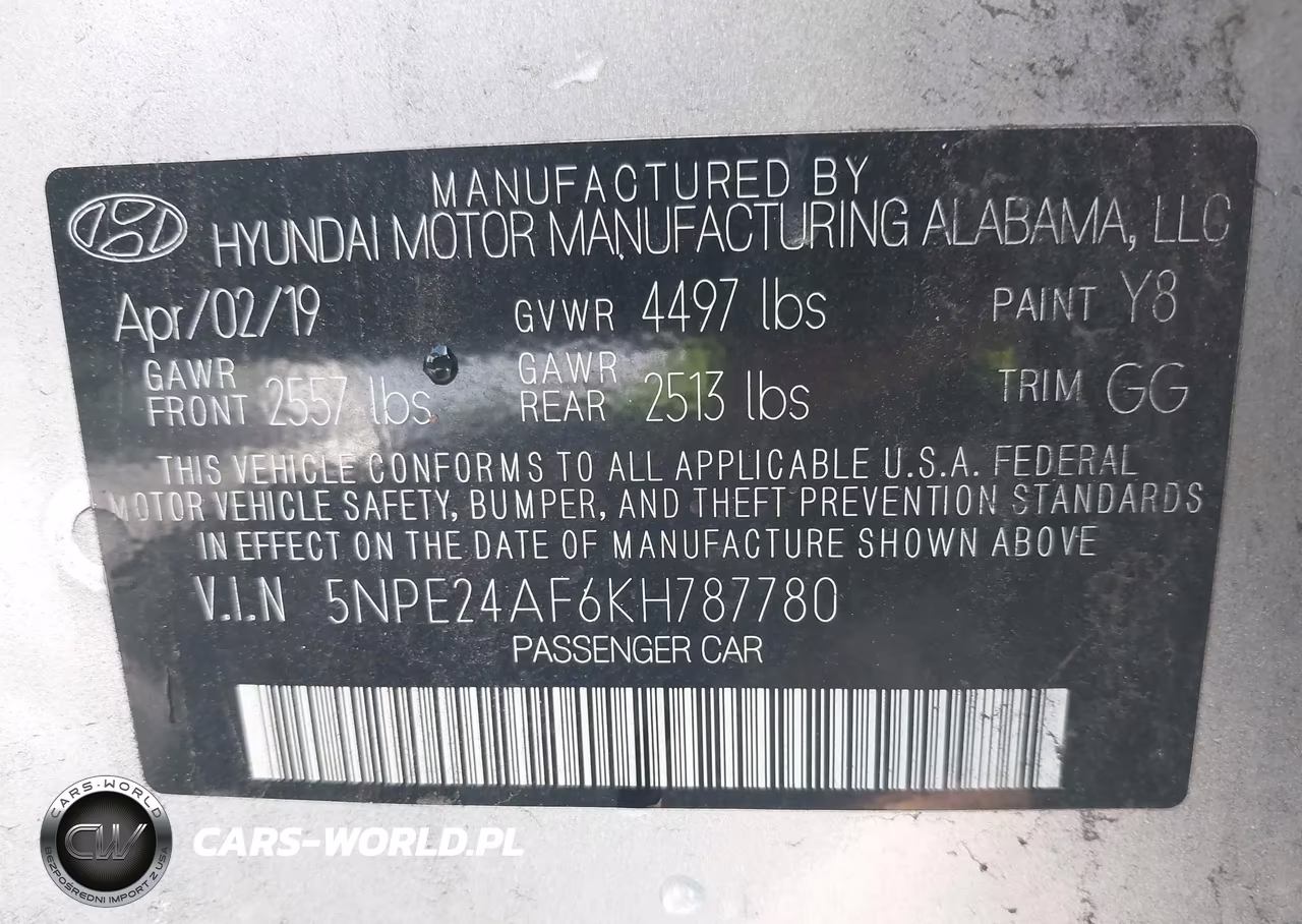 2019 Hyundai Sonata Se VIN:5NPE24AF6KH787780 - 9