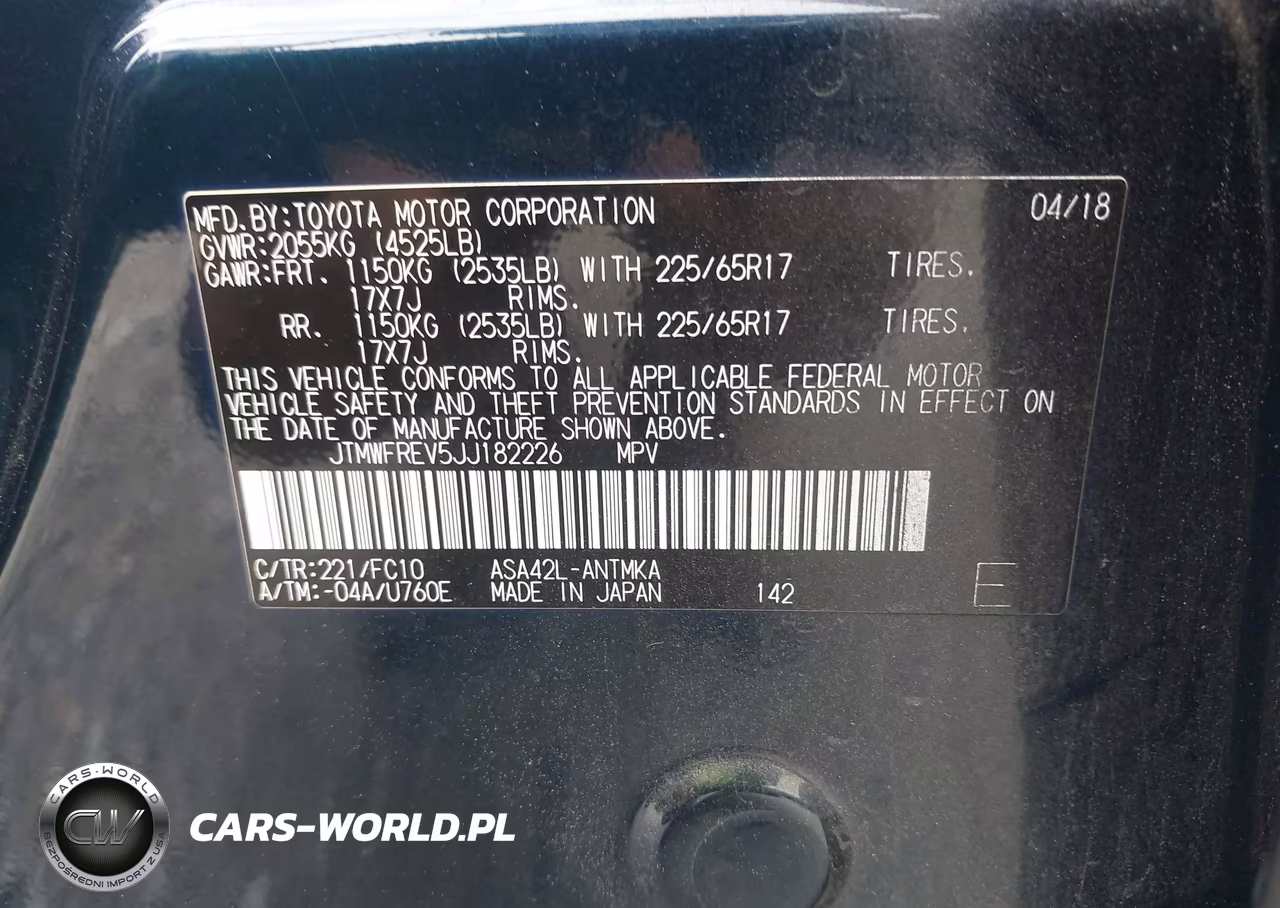 2018 Toyota Rav4 Xle VIN:JTMWFREV5JJ182226 - 9