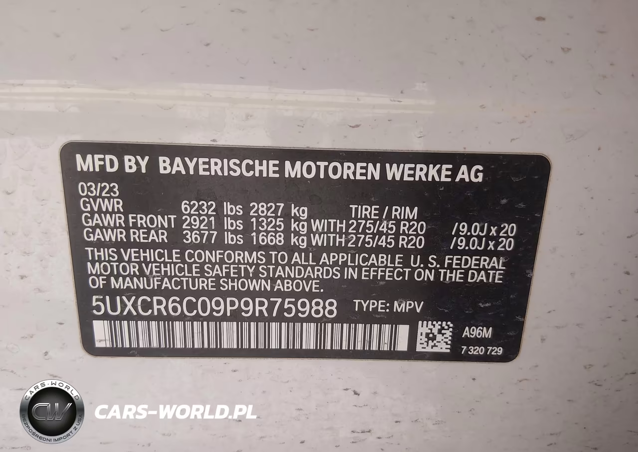 2023 BMW X5 xDrive40I VIN:5UXCR6C09P9R75988 - 9