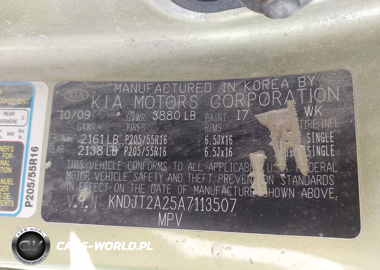 2010 Kia Soul + VIN:KNDJT2A25A7113507 - 9