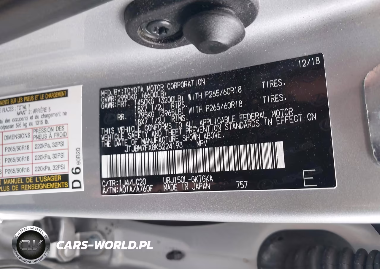2019 Lexus Gx 460 Premium VIN:JTJBM7FX8K5224193 - 9