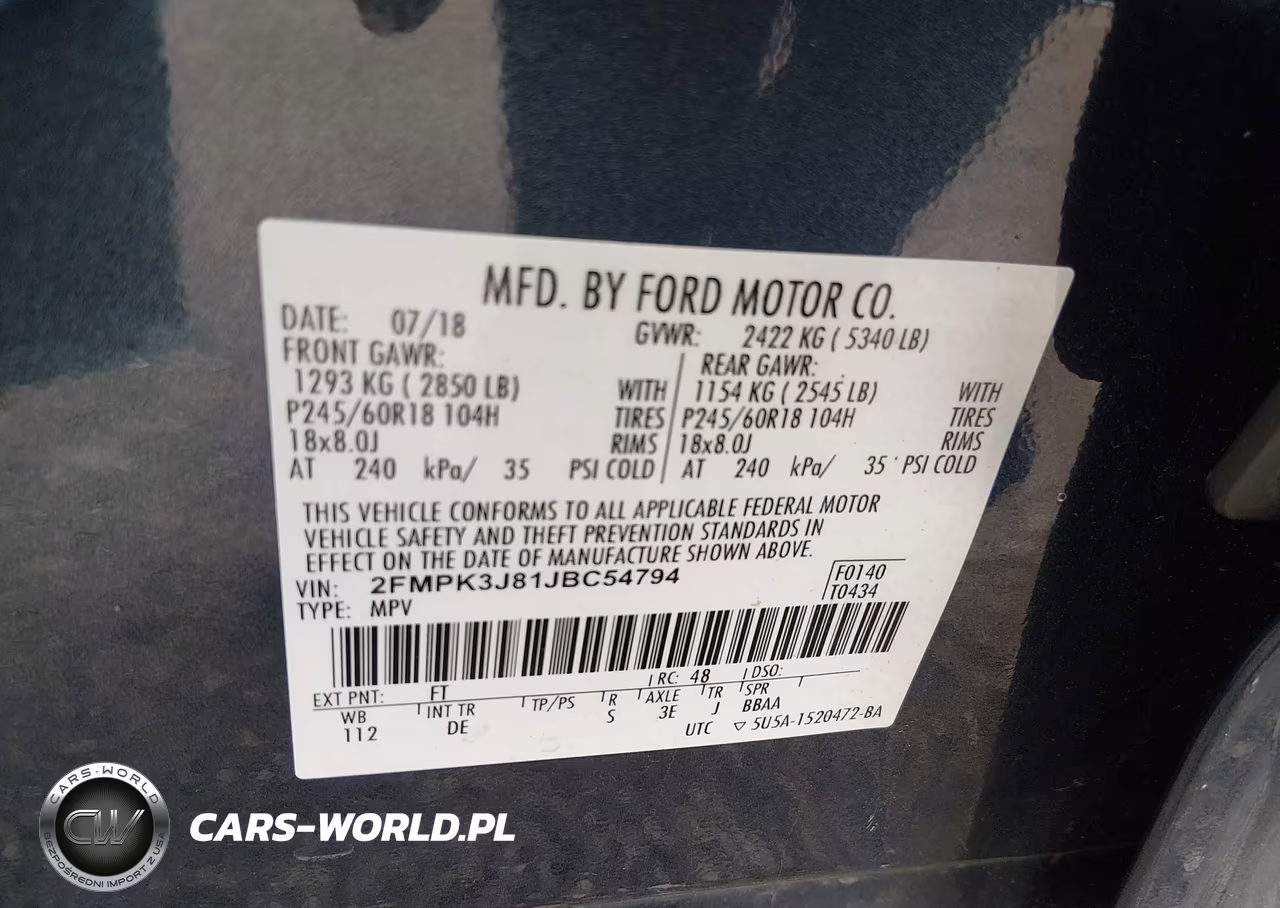 2018 Ford Edge Sel VIN:2FMPK3J81JBC54794 - 9
