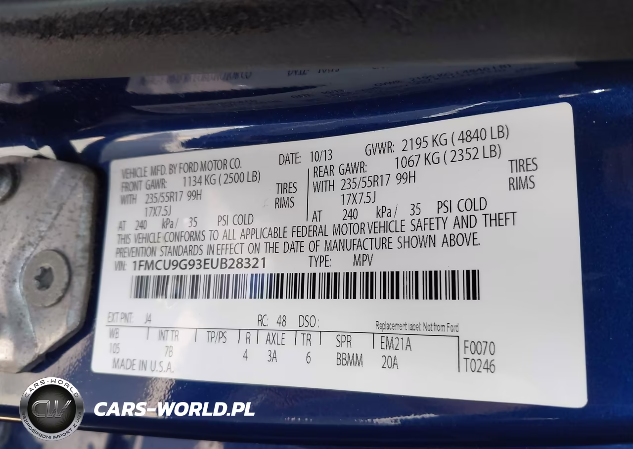 2014 Ford Escape Se VIN:1FMCU9G93EUB28321 - 9