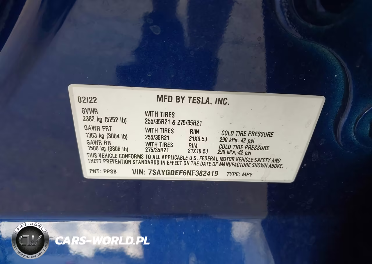 2022 Tesla Model Y Performance Dual Motor All-Wheel Drive VIN:7SAYGDEF6NF382419 - 9