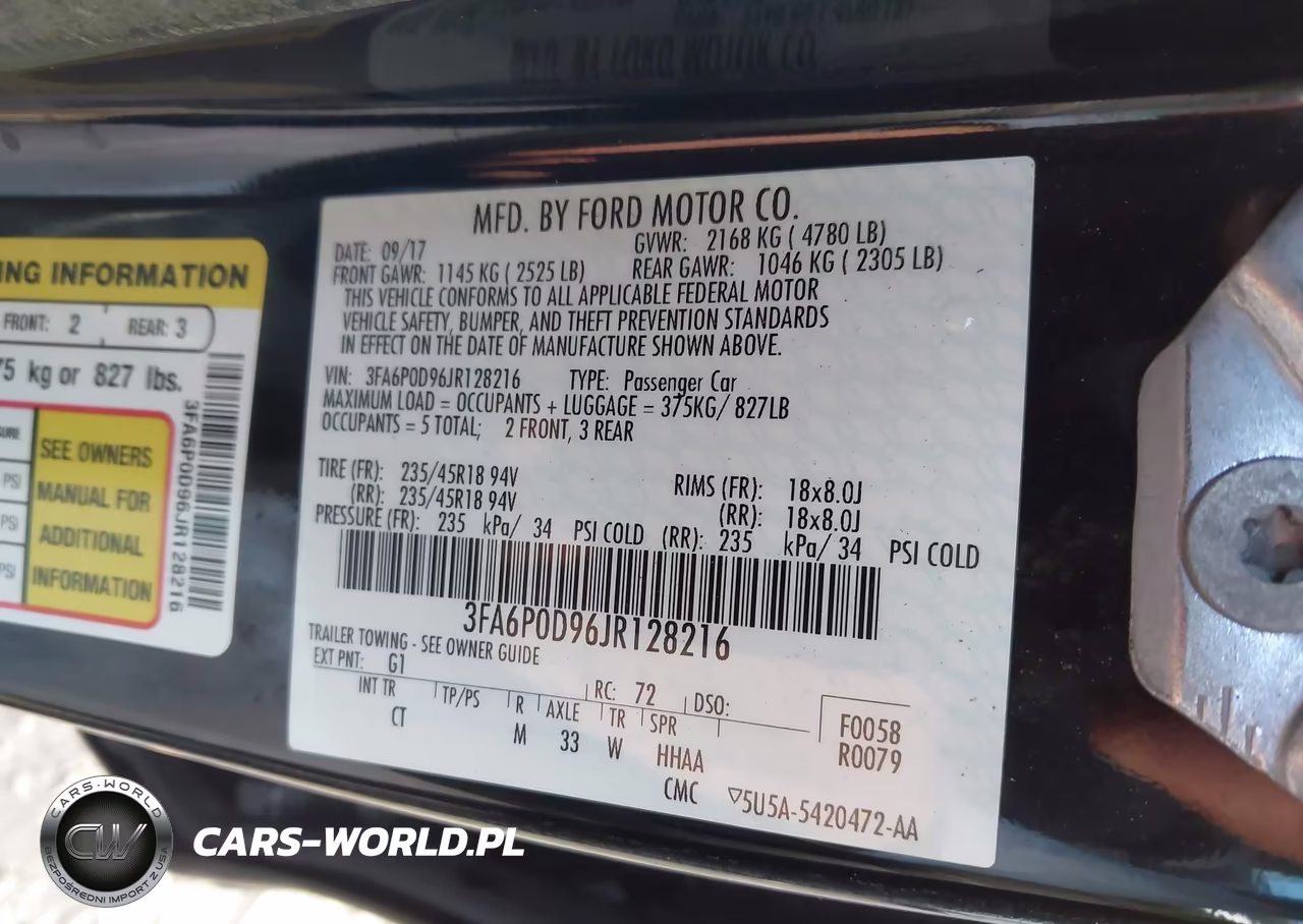 2018 Ford Fusion Titanium VIN:3FA6P0D96JR128216 - 9