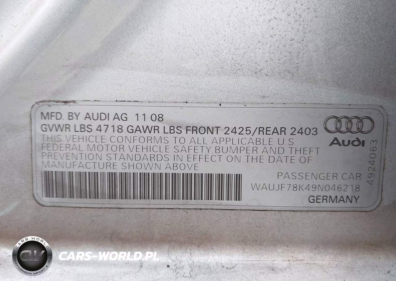 2009 Audi A4 2.0T Premium VIN:WAUJF78K49N046218 - 9