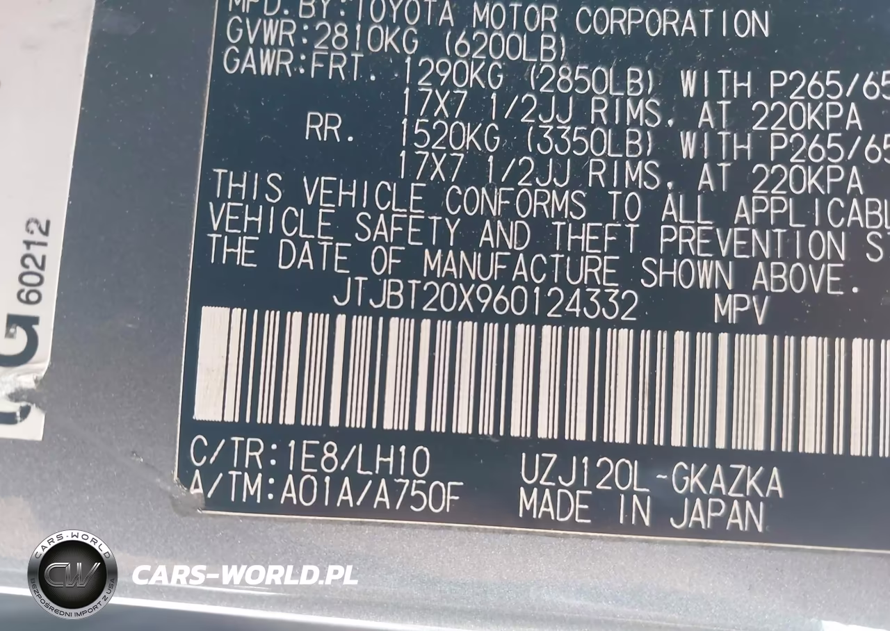 2006 Lexus Gx 470 VIN:JTJBT20X960124332 - 9