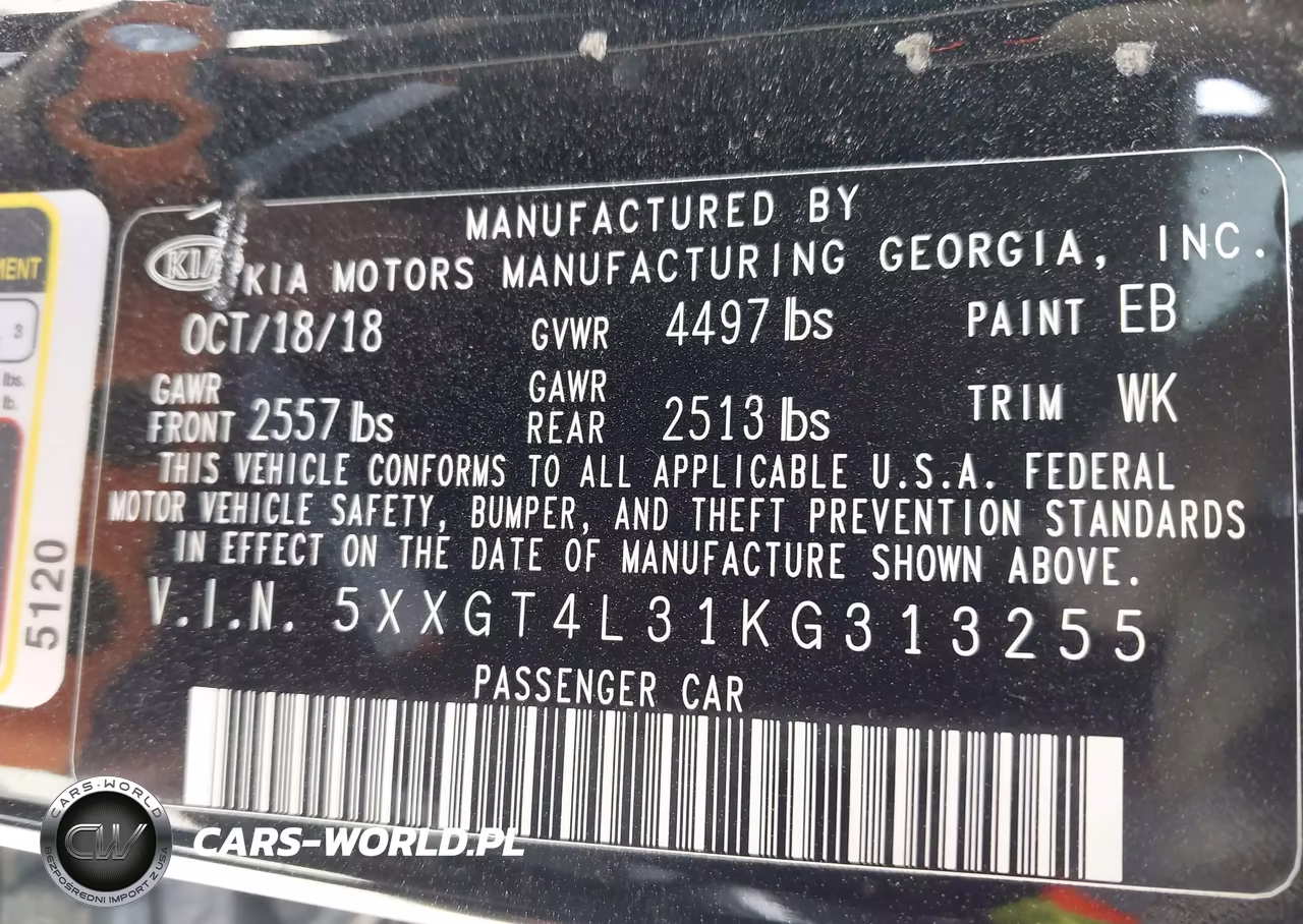 2019 Kia Optima Lx VIN:5XXGT4L31KG313255 - 9