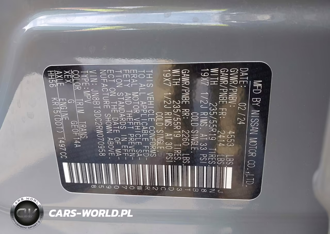 2024 Nissan Rogue Platinum Fwd VIN:JN8BT3DC2RW070958 - 9