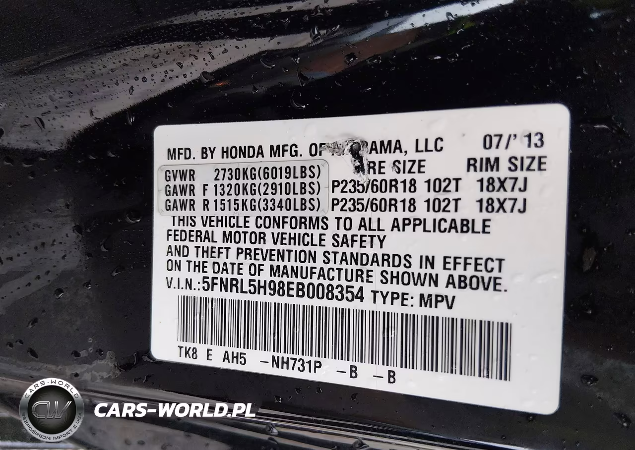 2014 Honda Odyssey Touring-Touring Elite VIN:5FNRL5H98EB008354 - 9
