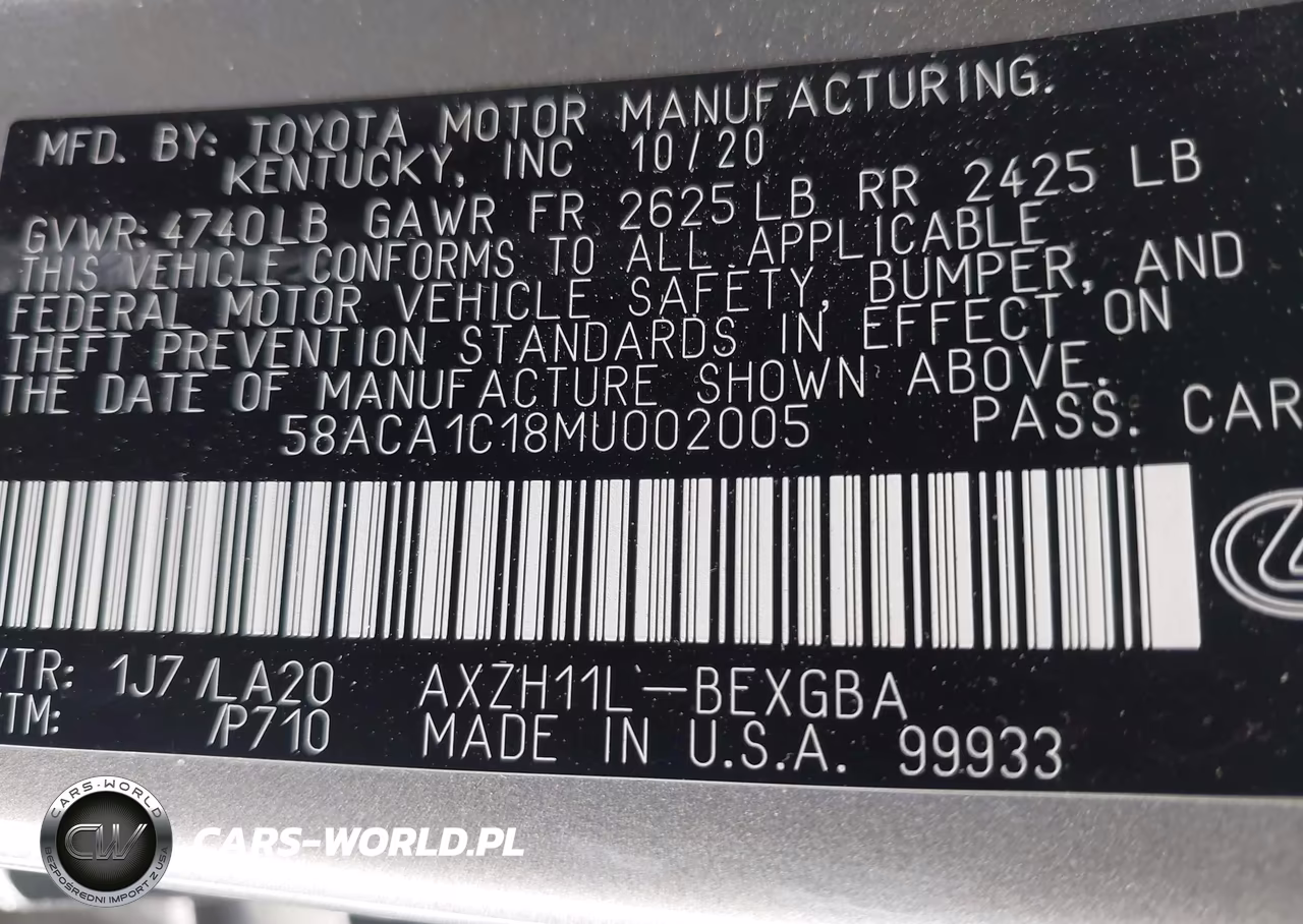 2021 Lexus Es 300H VIN:58ACA1C18MU002005 - 9