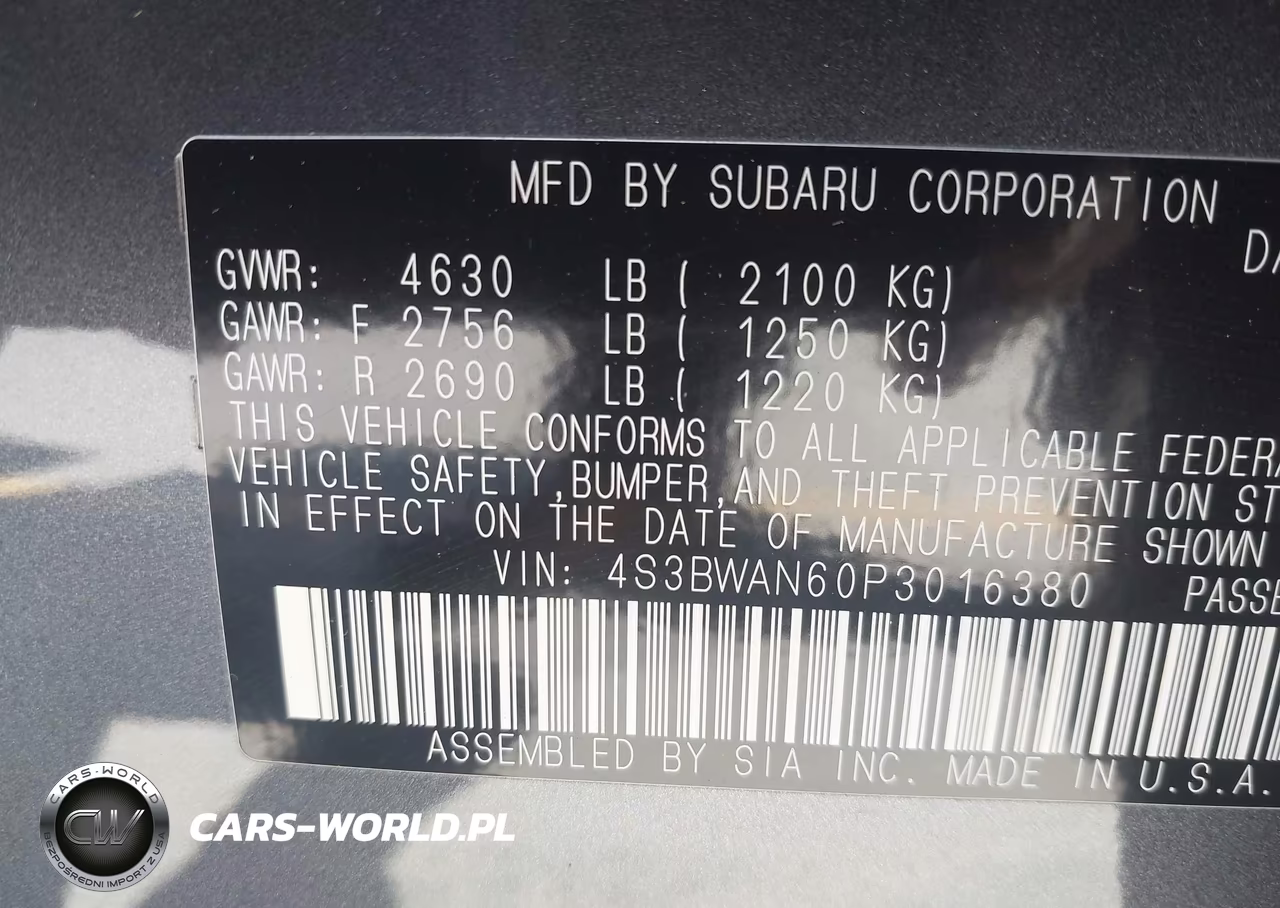 2023 Subaru Legacy Limited VIN:4S3BWAN60P3016380 - 9