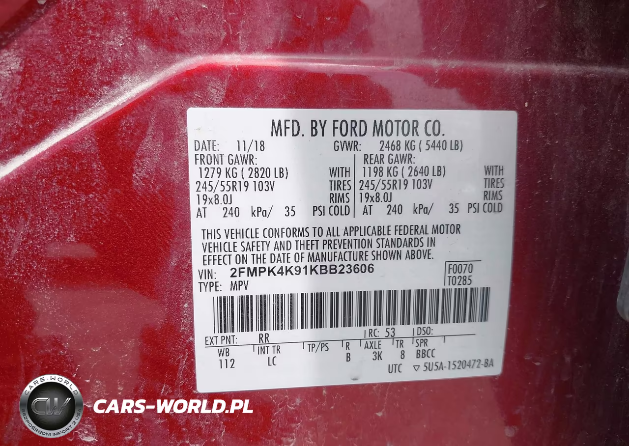2019 Ford Edge Titanium VIN:2FMPK4K91KBB23606 - 9