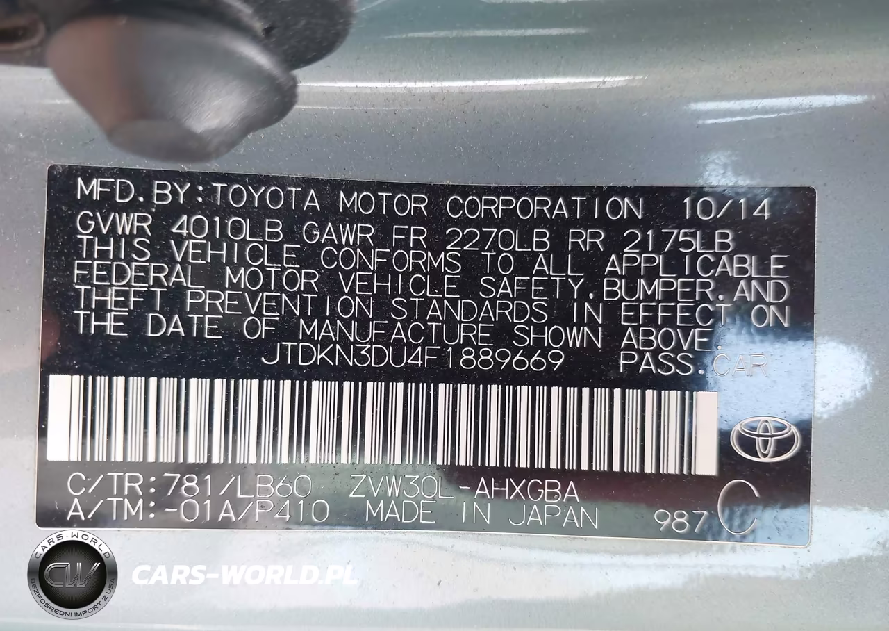 2015 Toyota Prius Five VIN:JTDKN3DU4F1889669 - 9