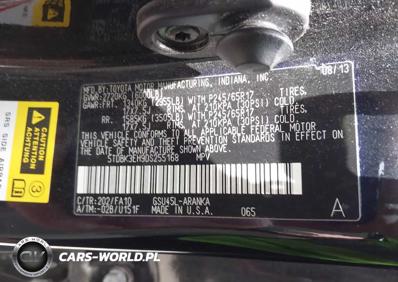 2013 Toyota Highlander Base Plus V6 VIN:5TDBK3EH9DS255168 - 9