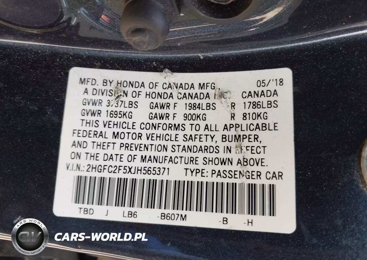 2018 Honda Civic Lx VIN:2HGFC2F5XJH565371 - 9