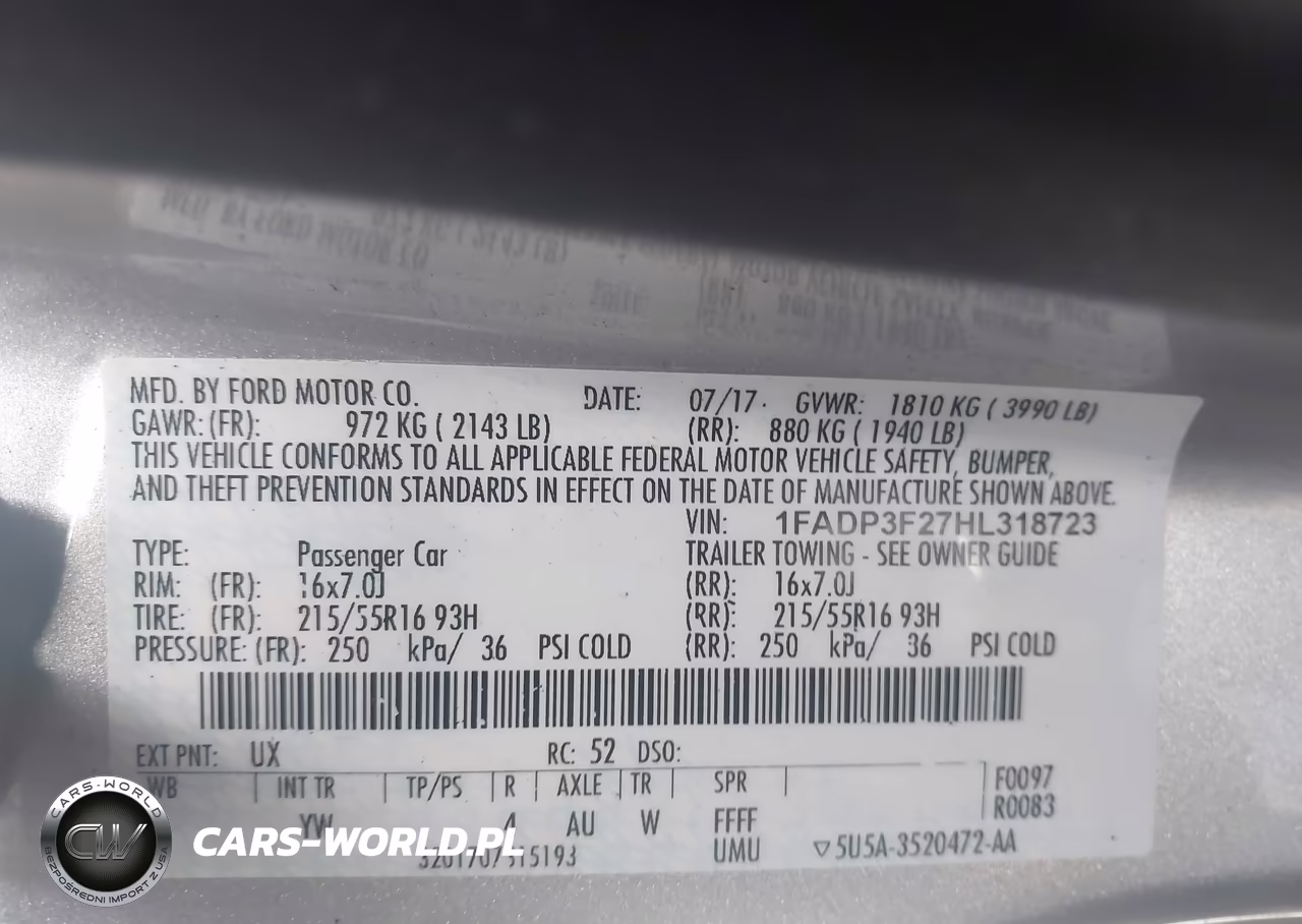 2017 Ford Focus Se VIN:1FADP3F27HL318723 - 9