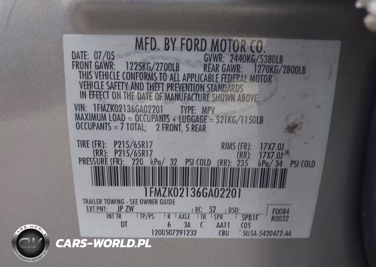 2006 Ford Freestyle Sel VIN:1FMZK02136GA02201 - 9
