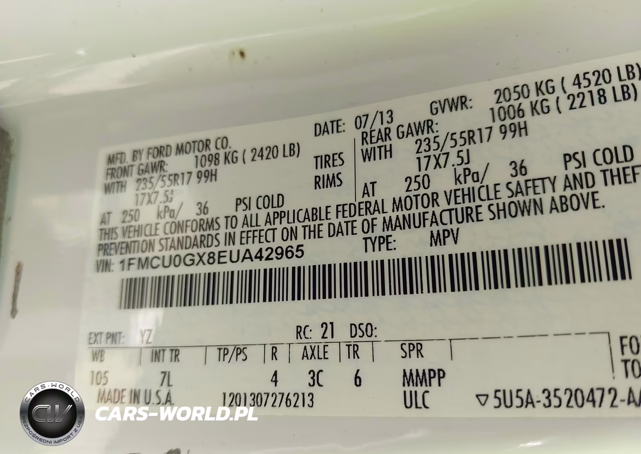 2014 Ford Escape Se VIN:1FMCU0GX8EUA42965 - 9
