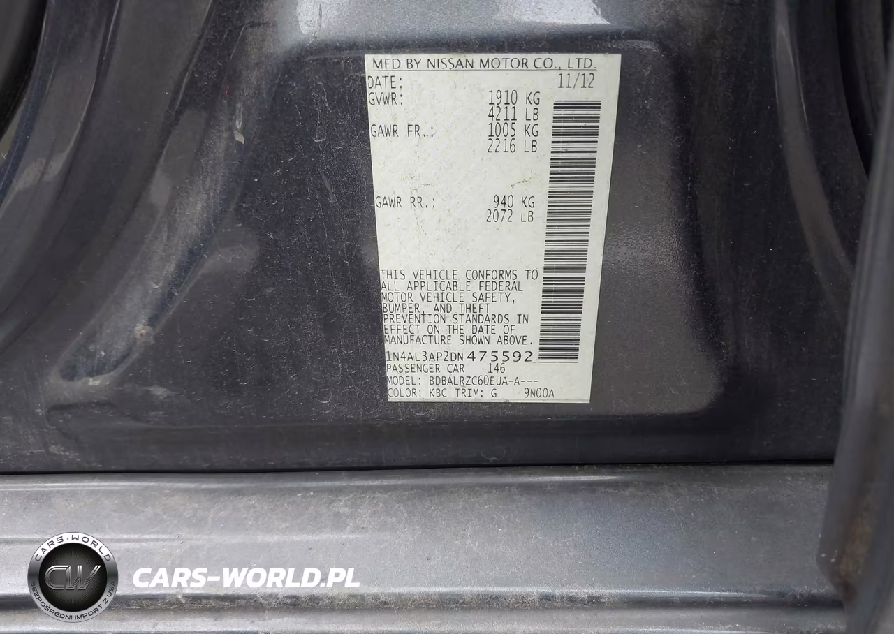 2013 Nissan Altima 2.5 S VIN:1N4AL3AP2DN475592 - 9