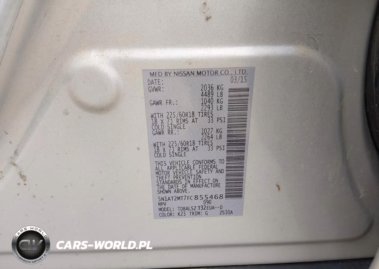 2015 Nissan Rogue Sl VIN:5N1AT2MT7FC855468 - 9