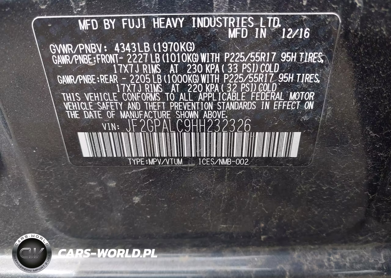 2017 Subaru Crosstrek 2.0I Limited VIN:JF2GPALC9HH232326 - 9