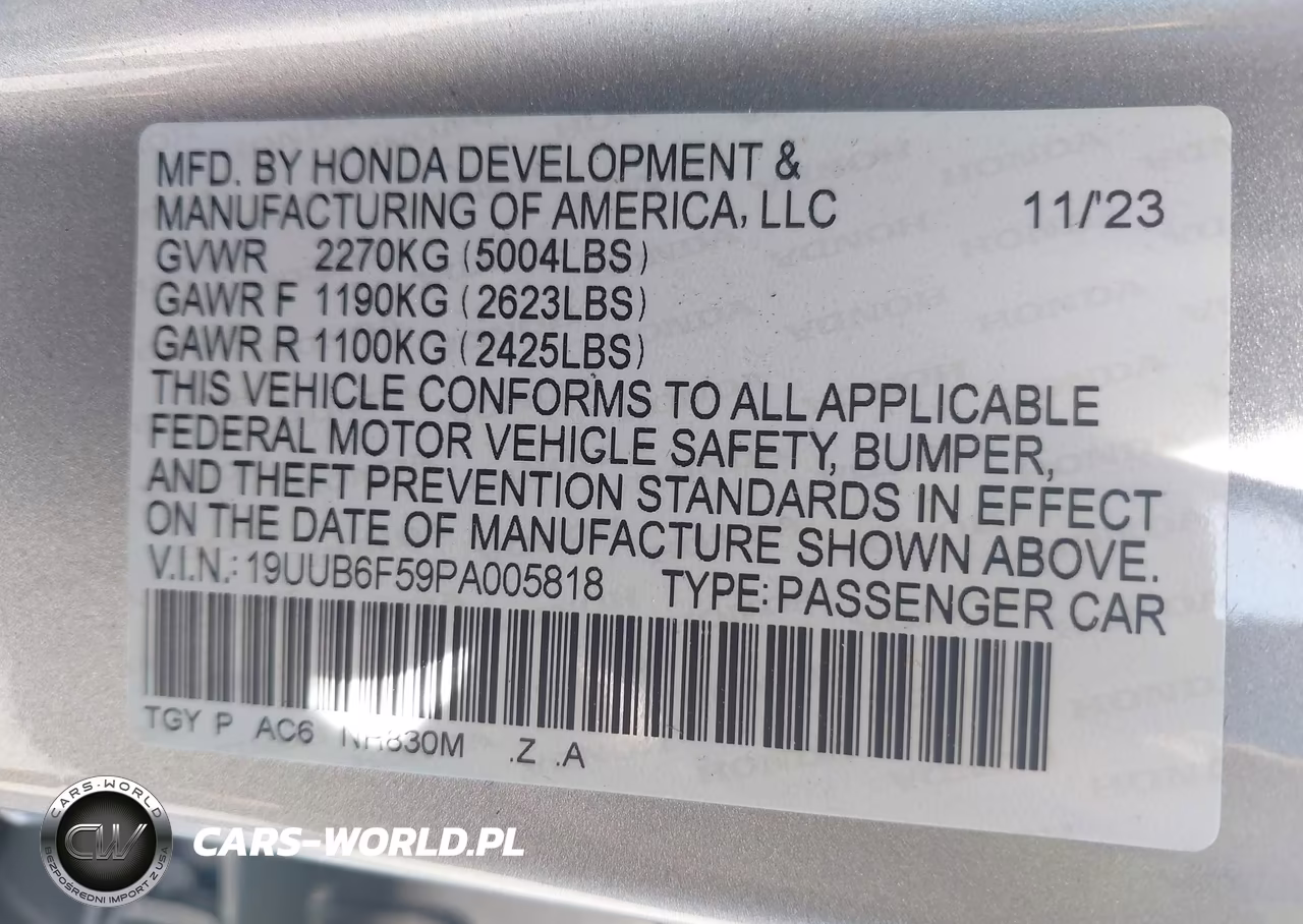 2023 Acura Tlx A-Spec Package VIN:19UUB6F59PA005818 - 9
