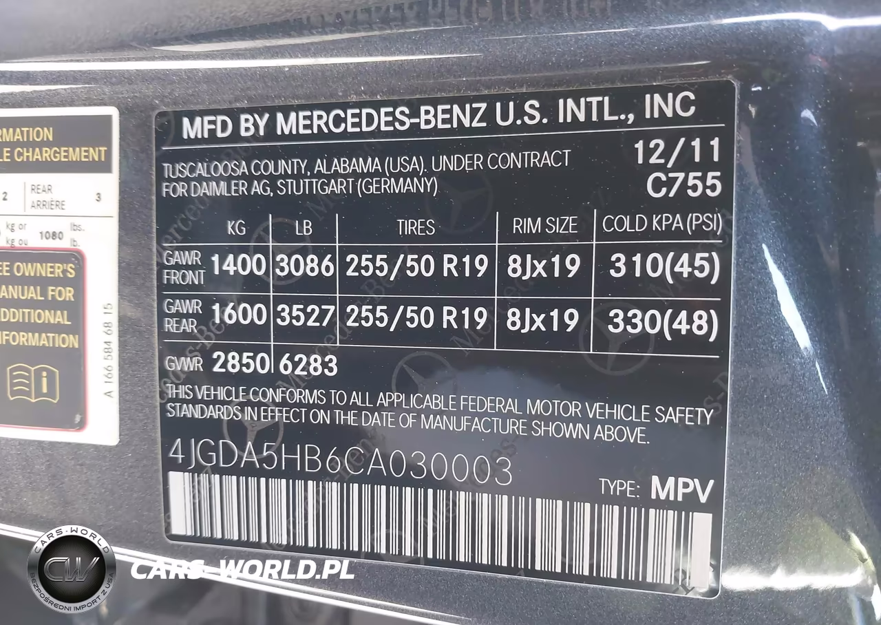 2012 Mercedes-Benz Ml 350 4Matic VIN:4JGDA5HB6CA030003 - 9