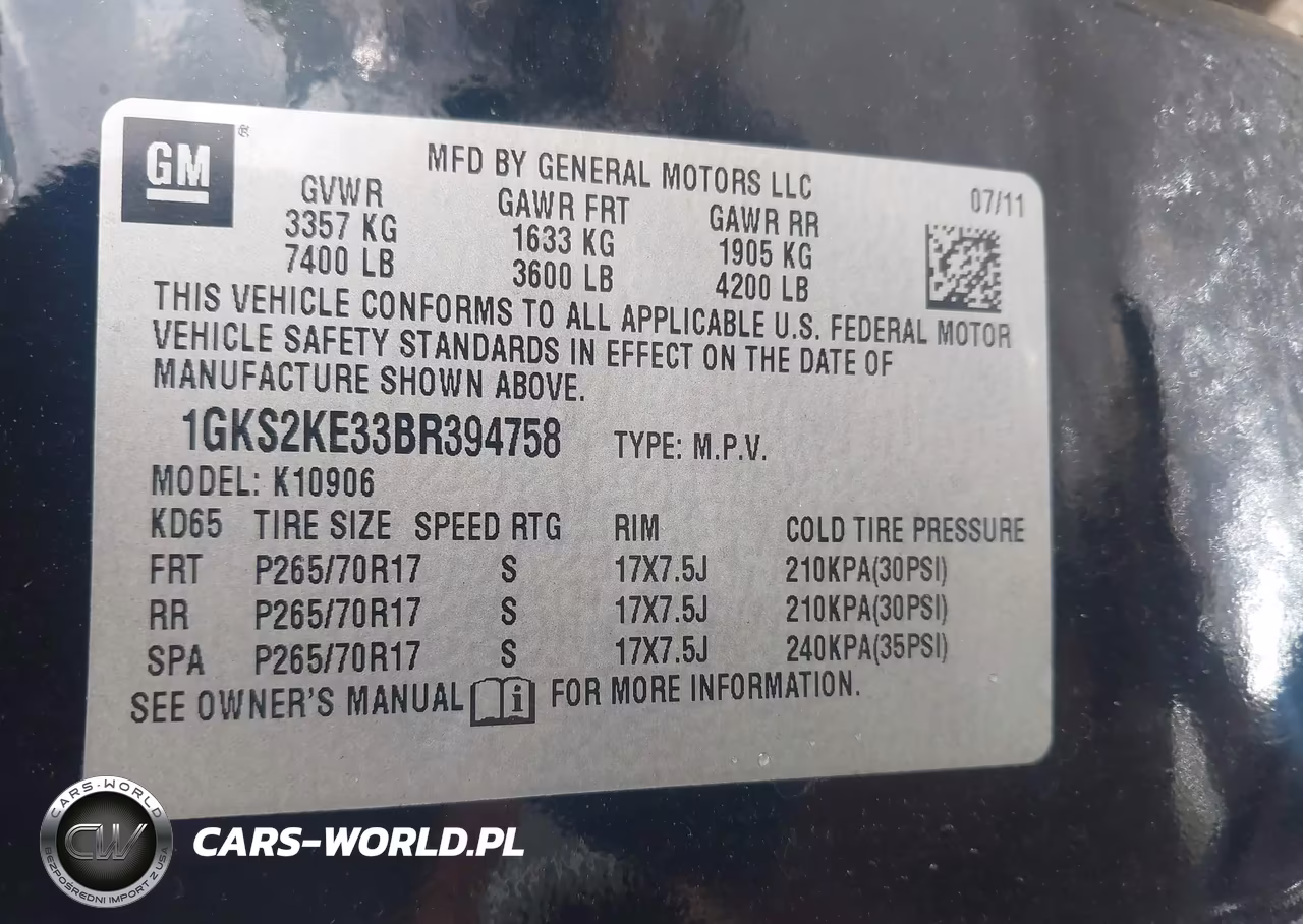 2011 GMC Yukon Xl 1500 Slt VIN:1GKS2KE33BR394758 - 9